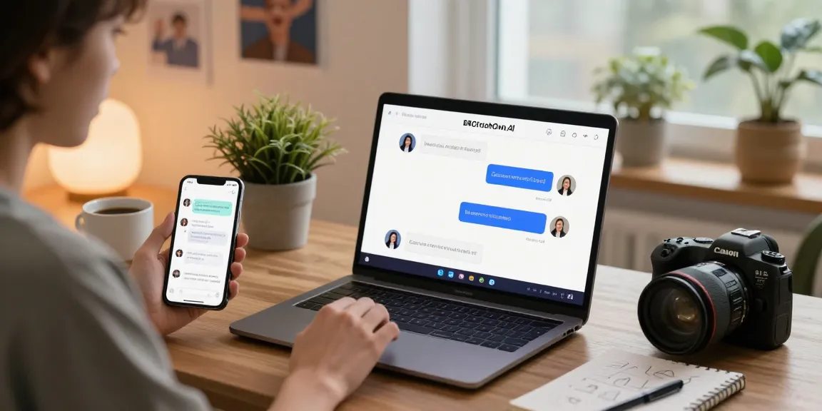 Engaging interaction with Crush on AI chatbot in a modern workspace, showcasing the benefits of AI companionship.