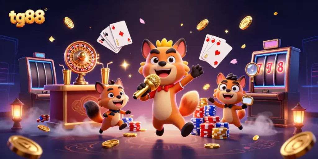Experience the vibrant comedy casino scene at tg88 with captivating characters and dynamic gaming elements.